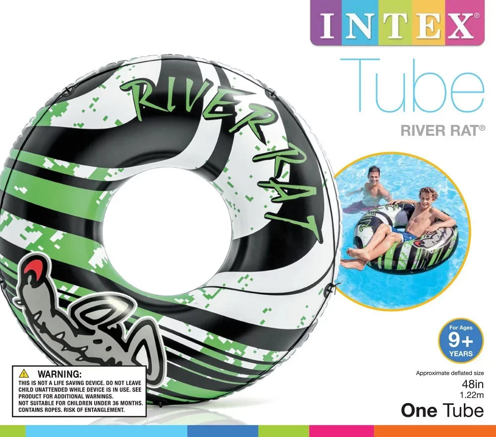 INTEX River Rat InfLatitudeable Floating Tube Raft 68209E 2-Pack