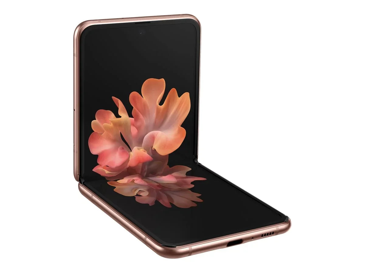 Samsung Galaxy Z Flip 5G - 5G smartphone - dual-SIM - RAM 8 GB / Internal Memory 256 GB - OLED display - 6.7" - 2636 x 1080 pixels - 2x rear cameras 12 MP, 12 MP - front camera 10 MP - mystic bronze