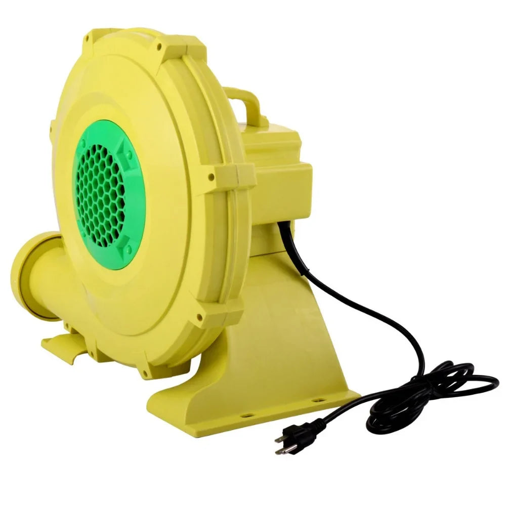 450W Outdoor Indoor Air Blower, Pump Fan for InfLatitudeable Bounce Castle, Water Slides, Safe, Portable - Yellow and Green