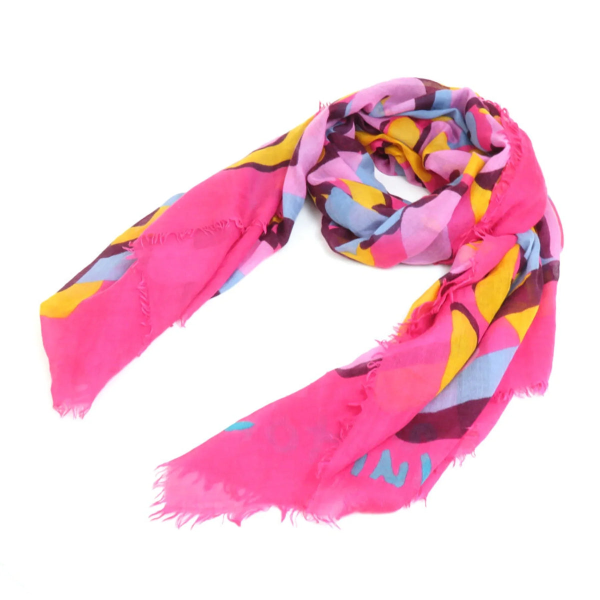 Pre-Owned Louis Vuitton LOUIS VUITTON Shawl Cashmere/Silk Pink/Multicolor Women's e58449a (Good)