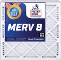 Filter King 12x21x1 Air Filter | 3-PACK | MERV 8 HVAC Pleated A/C Furnace Filters | MADE IN USA | Actual Size: 11.5 x 20.5 x .75"