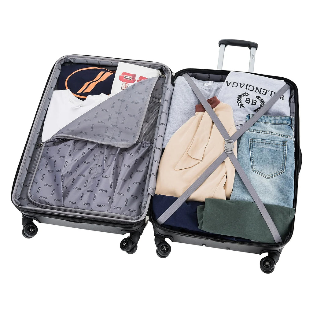 DUKAP Intely 2-Piece Plastic Luggage Set Gray (DKINT0SM-GRE)
