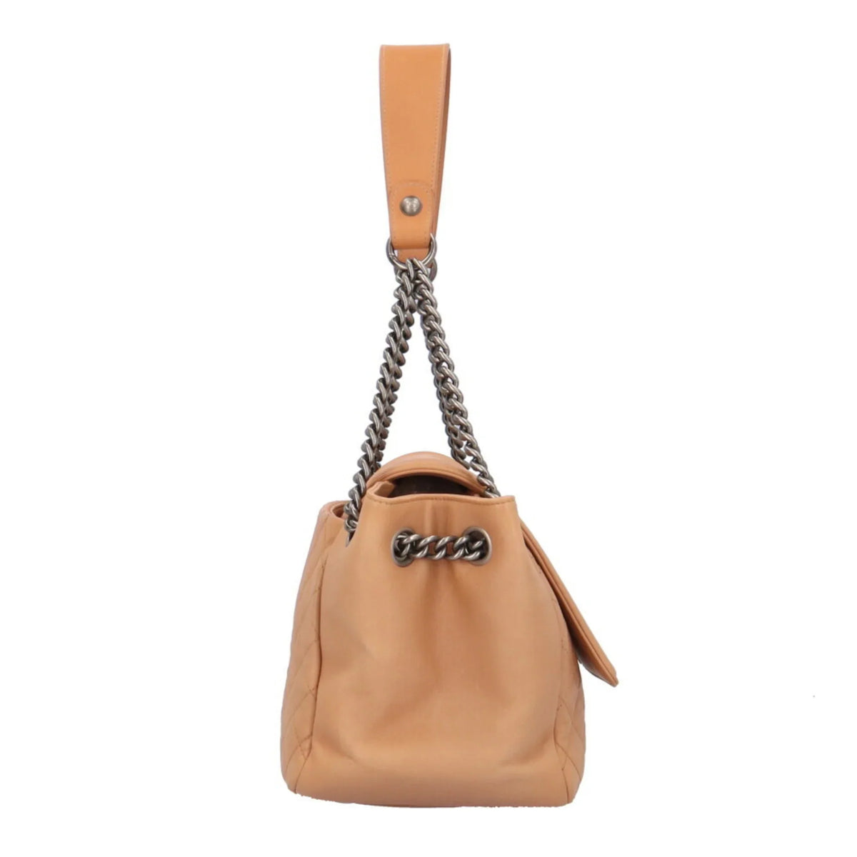 Pre-Owned Chanel Boy Shoulder Bag Leather Beige Ladies CHANEL Chain BRB10010000013292 (Good)