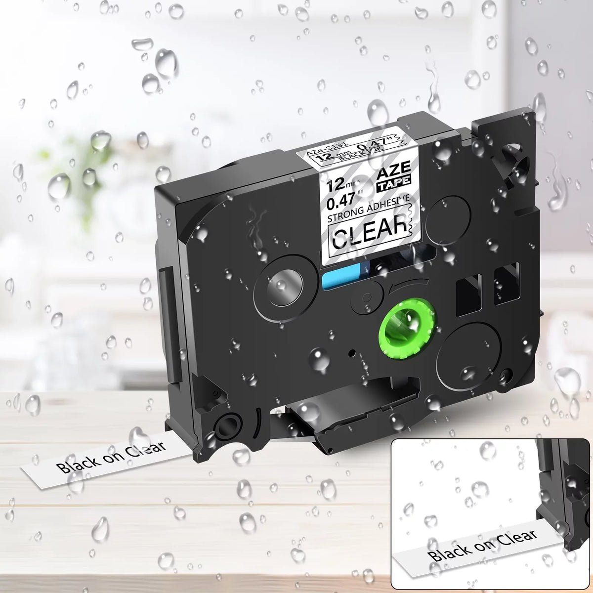 GREENCYCLE 20PK Compatible for Brother P-interactive Black on Clear 12mm TZ TZe TZe-S131 TZ-S131 TZ-131 TZe-131 Extra Strength Laminated Label Tape
