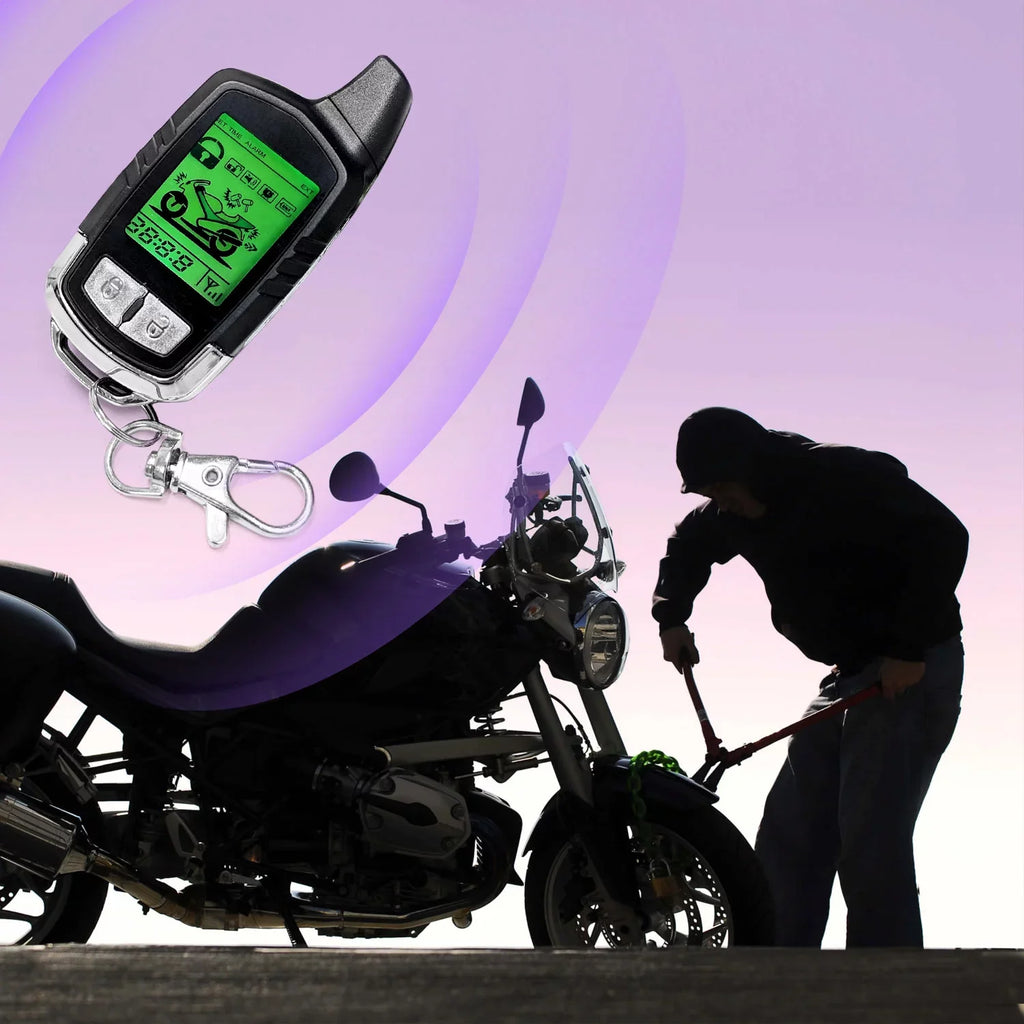 KapscoMoto 2 Way Motorcycle Alarm Pager Remote Engine Start Compatible with Kawasaki Ninja ZX1000 ZX-10R
