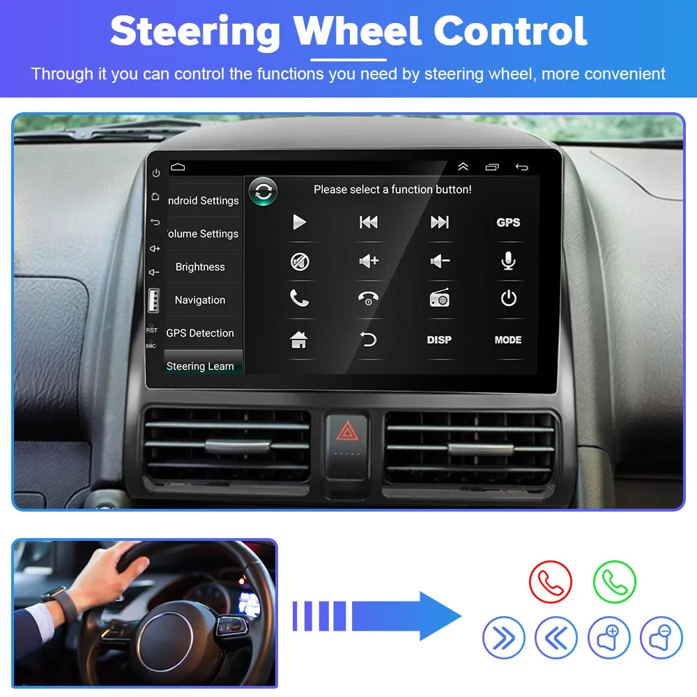 2+32G for Honda CRV 2002-2006 Wireless Carplay Android Auto Mirror Link 9'' Touchdisplay Car Stereo Radio Player Bluetooth 1080P WIFI Hifi GPS FM Usb, AHD Backup Camera&Microphone