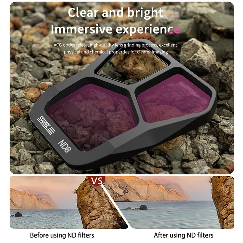 STARTRC Light filter,Compatible With Lens Filter Aluminum Nd8/nd16/nd32/nd64 LensFilters Nd8/nd16/nd32/nd64 With Mavic 3 Waterproof Scratch-resistant Compatible Aluminum Material Optical SS
