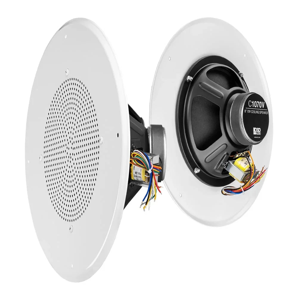 OSD Audio C1070 8" 70V Tap In-Ceiling Commercial Speaker (White, Single)