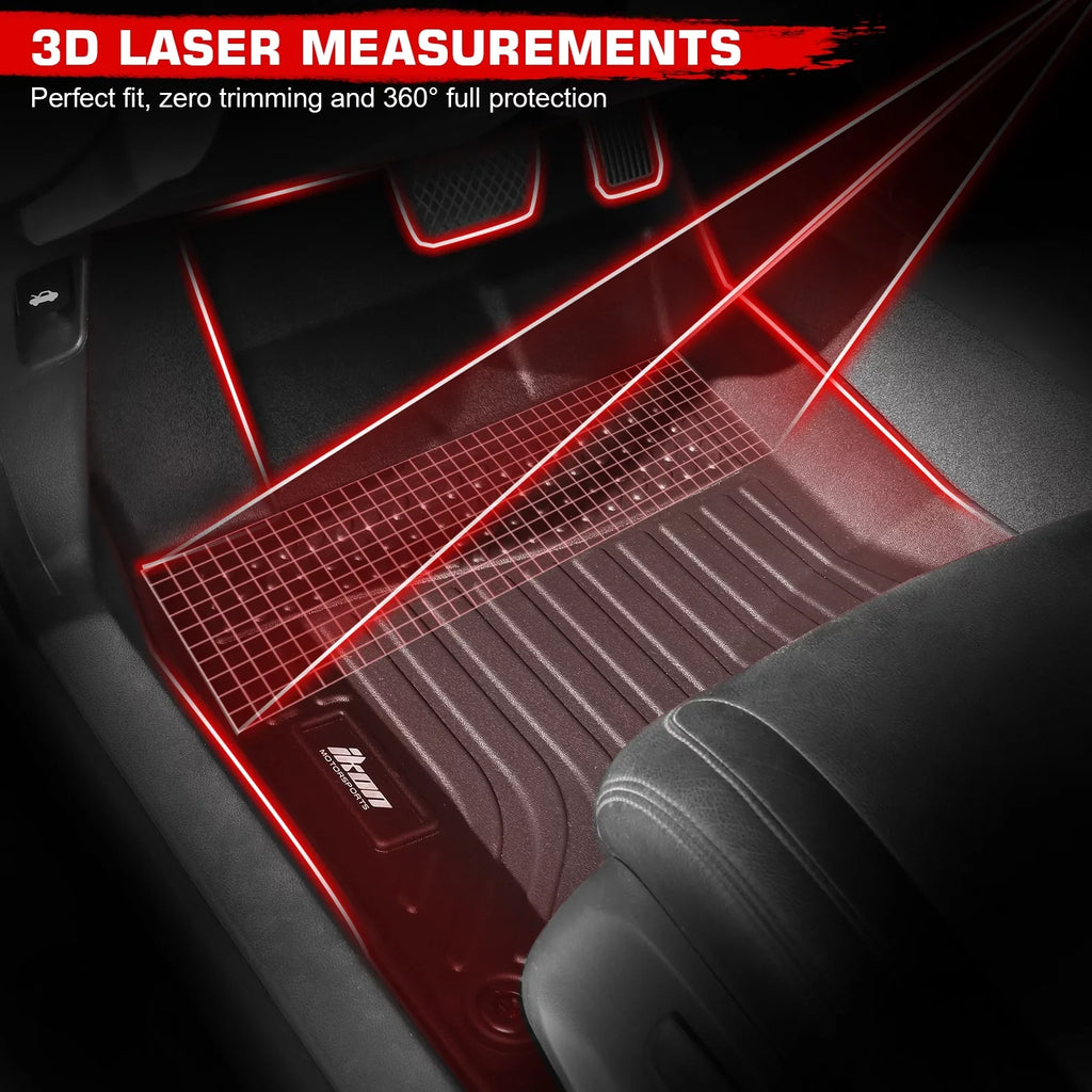 Ikon Motorsports 3D TPE Floor Mats + Trunk Mat Compatible with 2023-2024 BMW X1 U11 Black All Weather Waterproof Anti-Slip Floor Liners Full Set Car Interior Accessories Rear Trunk Tray Cargo Mats 4PC