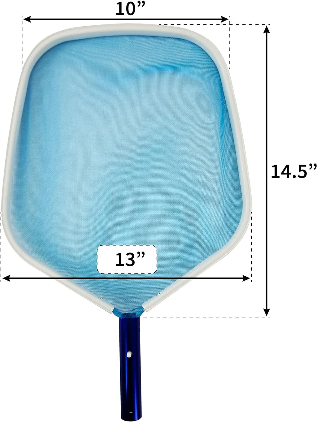 Deluxe Heavy-Duty Pool Skimmer With Ultra Fine Mesh | Remove Leaves And Debris For Inground Pool, Above Ground Pool, Fountain And Spas | Chemical-Resistant | Blue