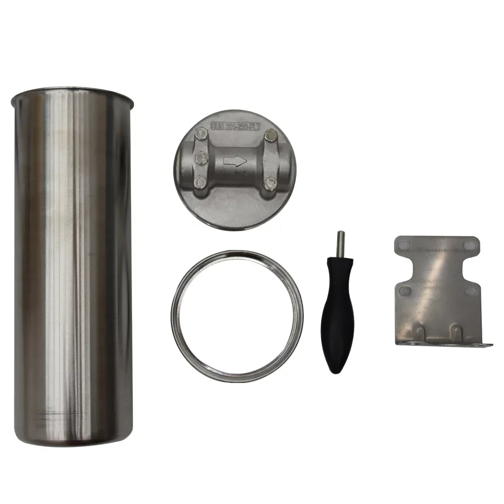 EQCOTWEA 304 Stainless Steel Water Filter Housing for 10" Cartridges 1/2"NPT with Bracket and Wrench Pin