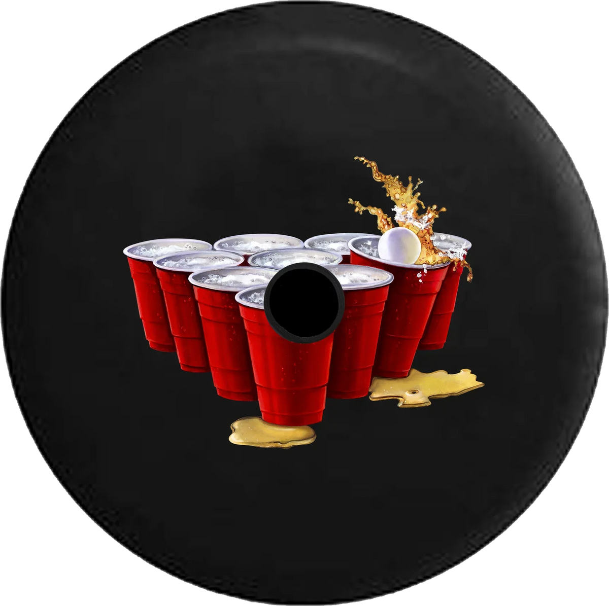 2018 2019 Wrangler JL Backup Camera Beer Pong Red Cups College Summer Party Spare Tire Cover for Jeep RV 33 Inch