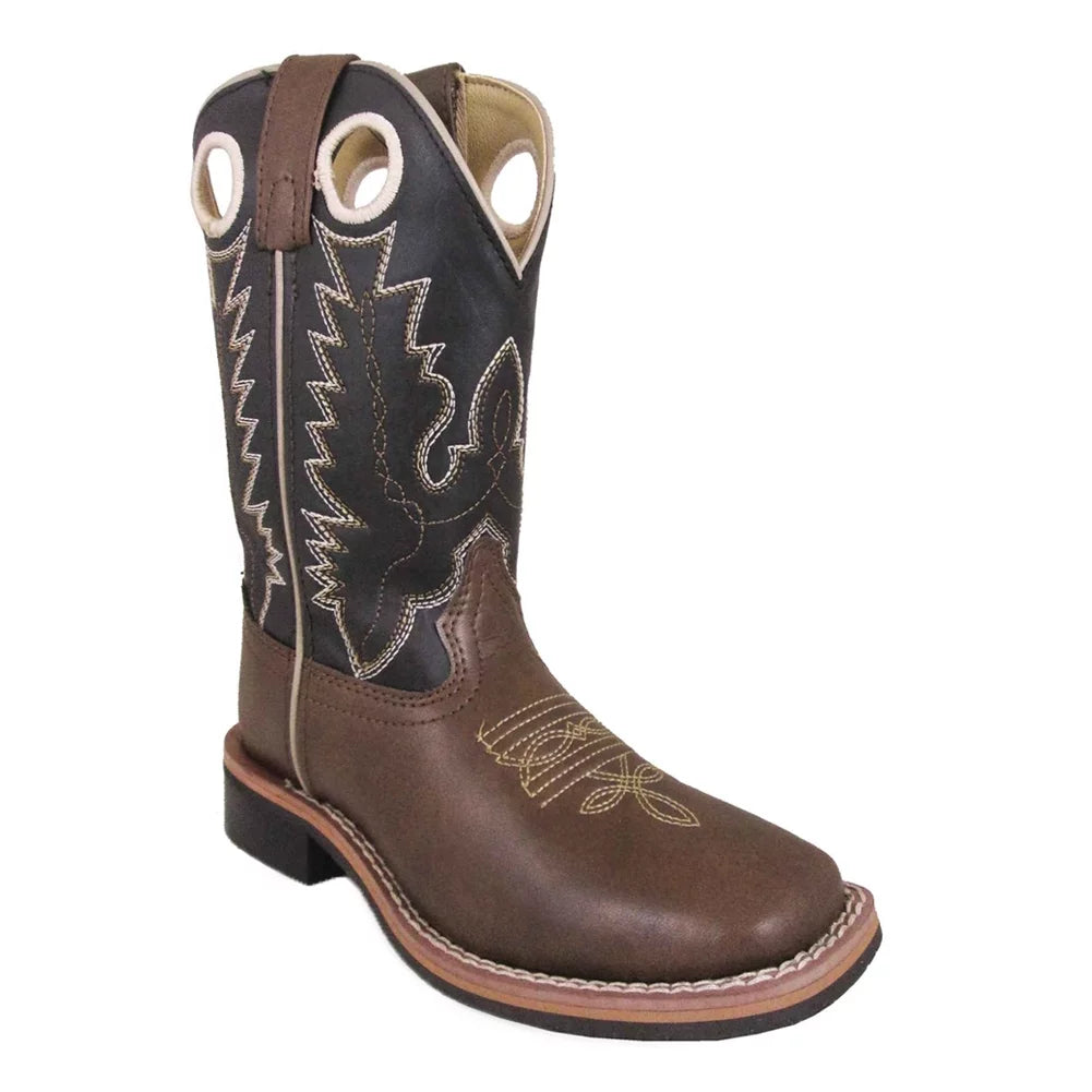 SMOKY MOUNTAIN BOOTS  Kids Blaze Western Boots, Color: Brown/Black, Size: 3, Width: R (1685C-3R)