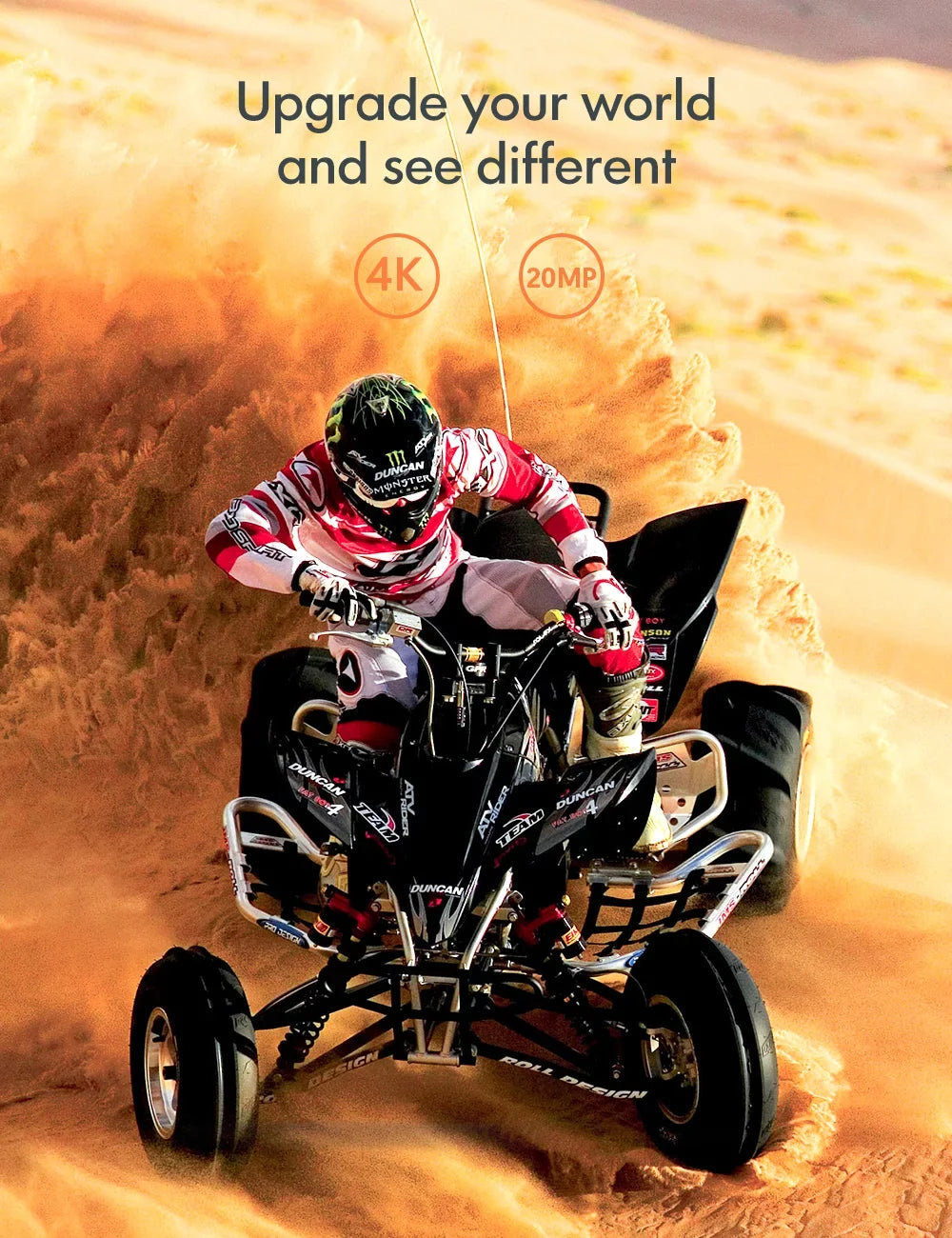 Apeman A87 Action Camera, UHD 4K/60fps 20MP Touchdisplay WiFi Underwater Camcorder for Motorbike and Skateboard Camera