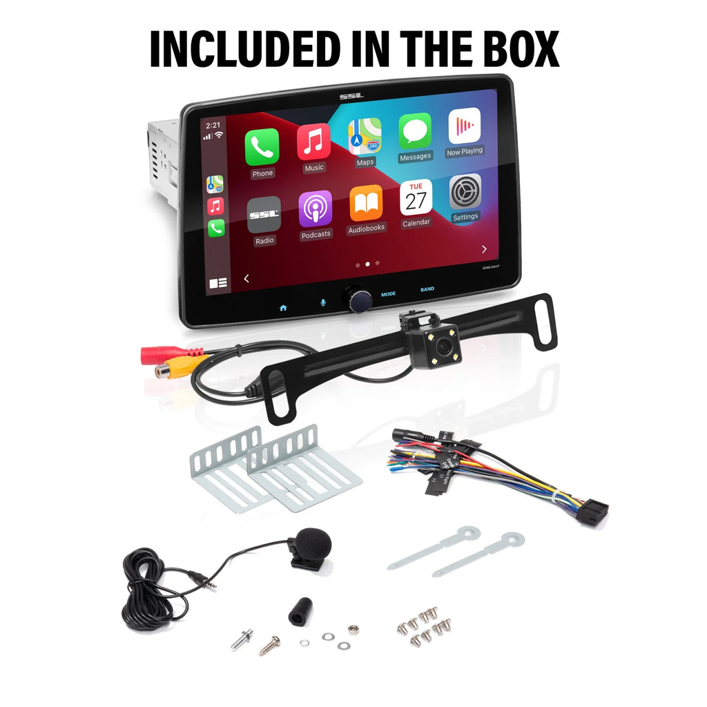 Sound Storm Laboratories SDML10ACPR Car Stereo - Apple CarPlay, Android Auto, Single Din, 10 Inch Touchdisplay, Bluetooth Audio, No CD DVD Player, AM/FM Radio Receiver, Backup Camera, RGB Illumination