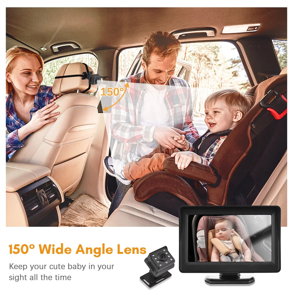 Anself InvigiLatitudeor Baby Car Camera with 720P Resolution, Wide 150° View, and Night Vision - Easy Rear-Facing Seat InstalLatitudeion