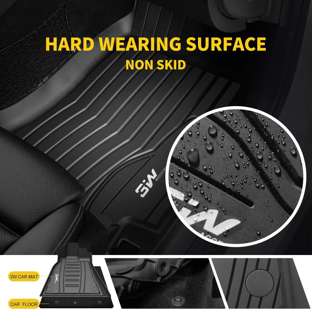 3W Cargo Liner Compatible for Toyota Sienna 2021 2022 2023 8 seats TPE All Weather Custom Fit Trunk Mat for 2021 2022 2023 Toyota Sienna ( (NOT for Spare Tire Model ), Black