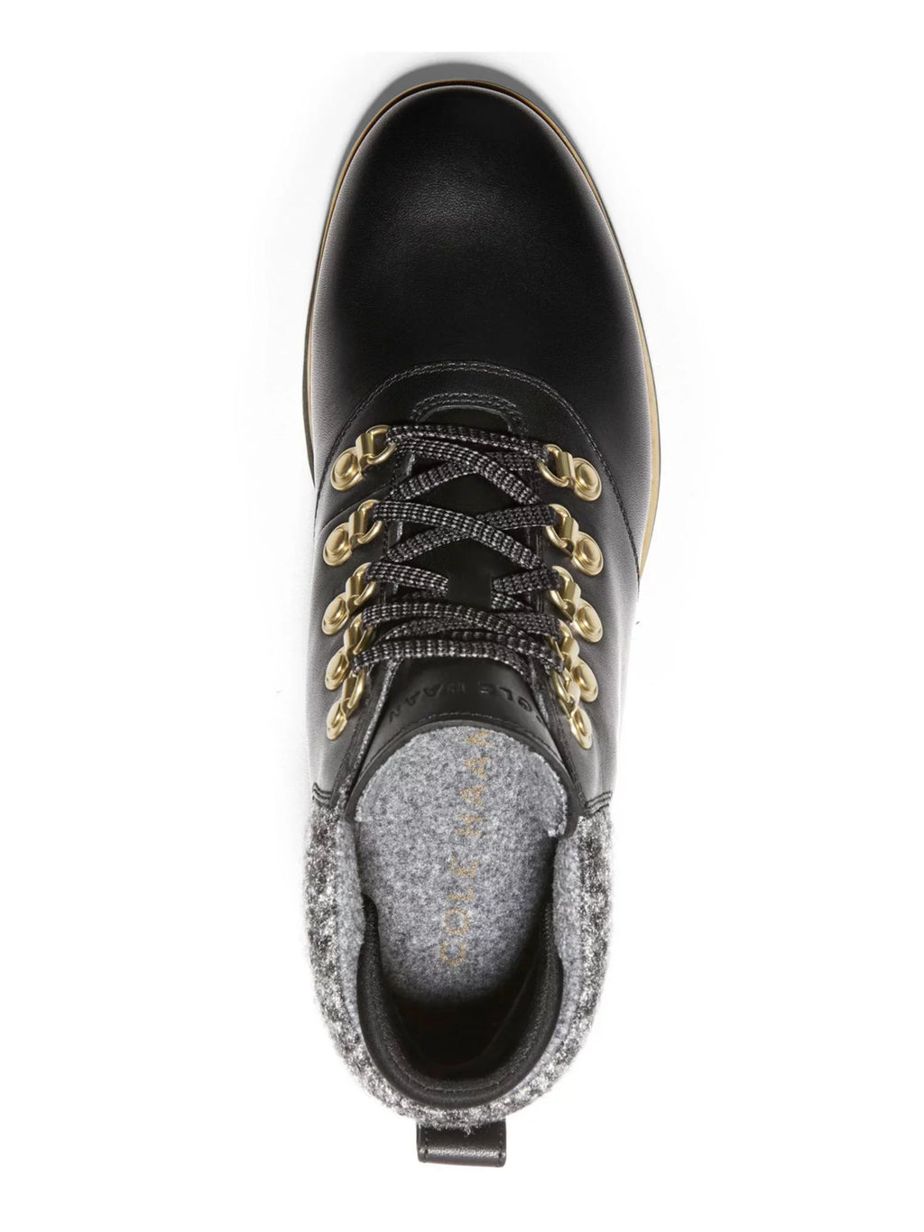 COLE HAAN Womens Black 1/2" PLatitudeform Cushioned Traction Waterproof Breathable Slip Resistant Nantucket Round Toe Wedge Lace-Up Hiking Boots 7 B