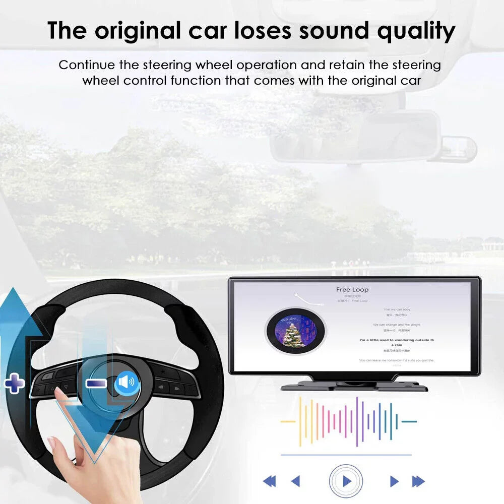 Paddsun   2K Wireless 10.26'' Touch Screen Dual Channel Wifi Car DVR Dash Camera Android Auto ".