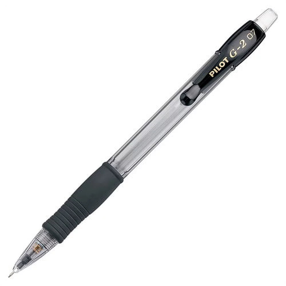 Pilot G2 Mechanical Pencils 0.7 mm Lead Diameter - Refillable - Clear, Black Barrel - 12 / Dozen