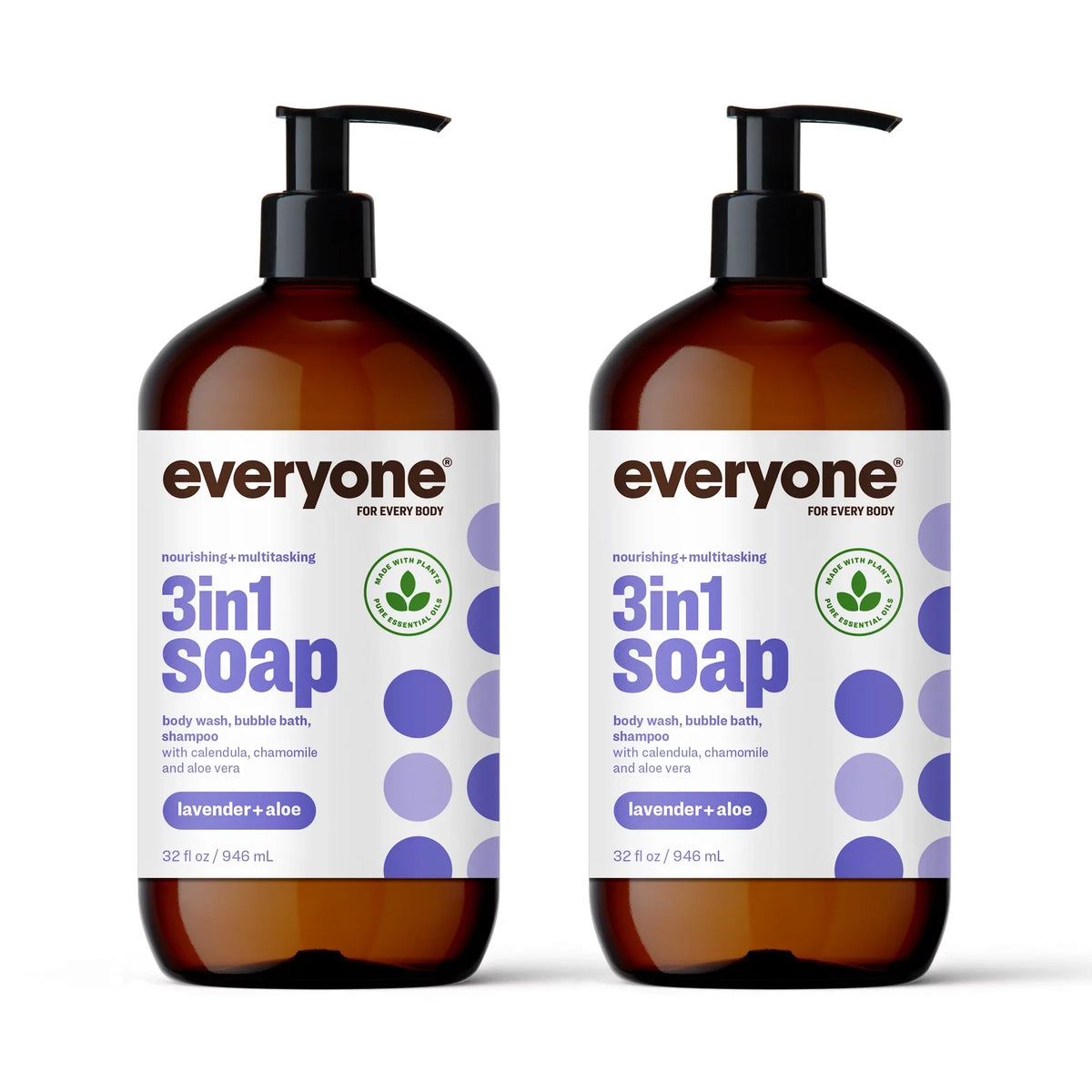 Everyone 3-In-1 Soap, Lavender and Aloe, 32 FL Oz (2 Count)