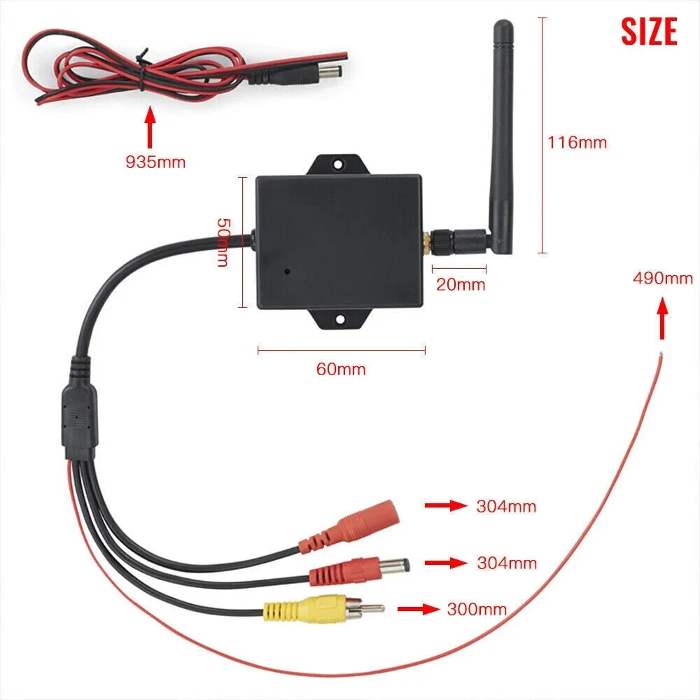 Convert your Wired Rear View Camera to Wireless with this Car Reversing Camera AV to Wifi Transmitter Module - 2.4G Wireless - Easy InstalLatitudeion