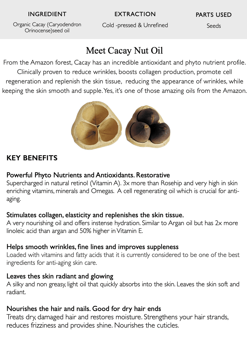 Organic Cacay Beauty Oil, Super Cacay Serum, Smooths, Restores, Rebrand news, Regenerate, Phyto Retinol, 100% Pure & Natural