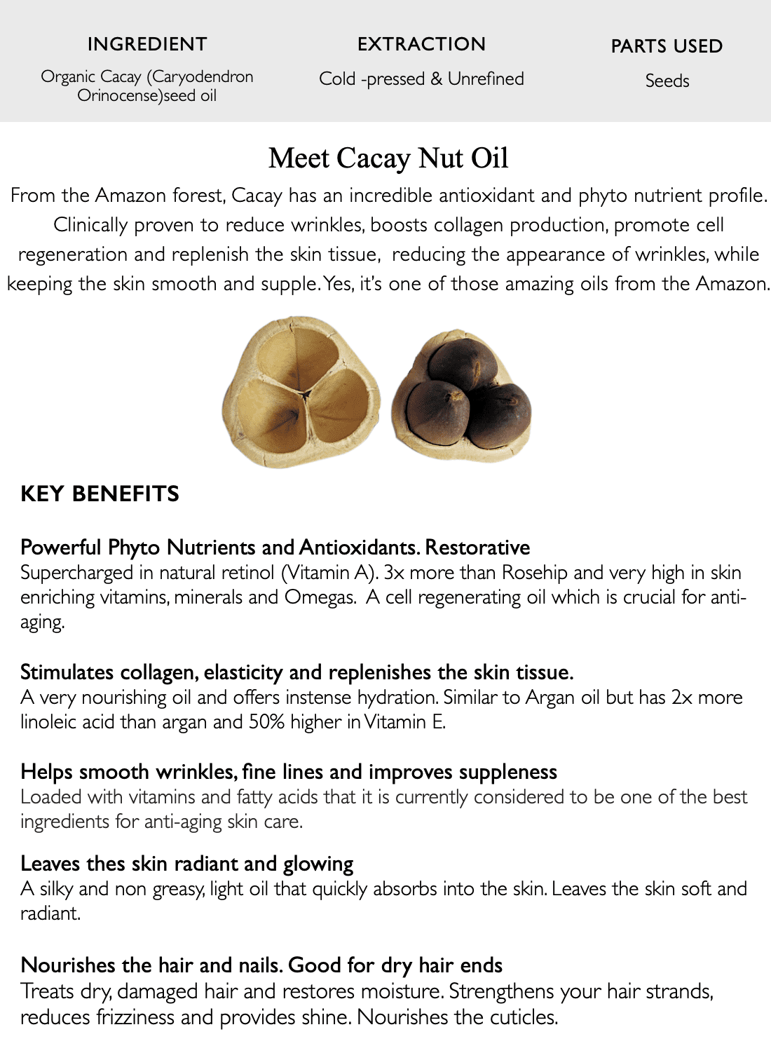Organic Cacay Beauty Oil, Super Cacay Serum, Smooths, Restores, Rebrand news, Regenerate, Phyto Retinol, 100% Pure & Natural