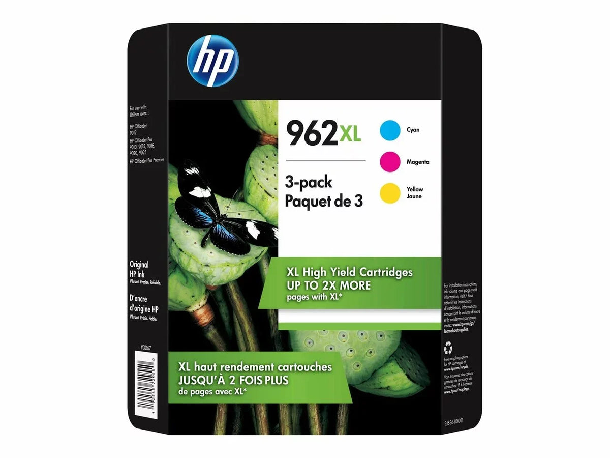 Original HP 962XL color Combination 1 each (962XL Cyan, 962XL Magenta, 962XL Yellow) HP 962 color (3JA00AN, 3JA01AN, 3JA02AN)