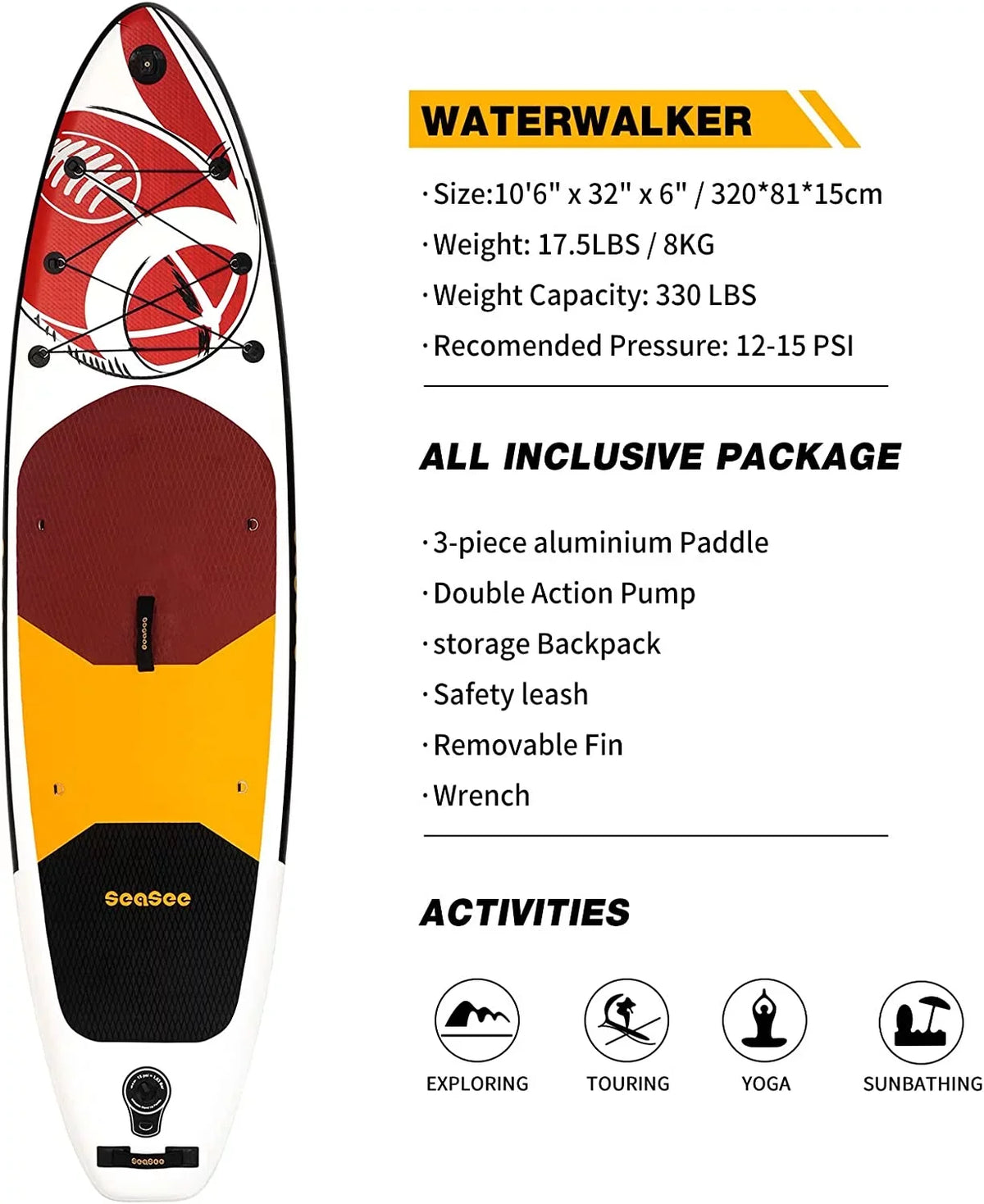 InfLatitudeable Paddle Board You Need for Fishing Yoga Kayaking Surfing Excursions
