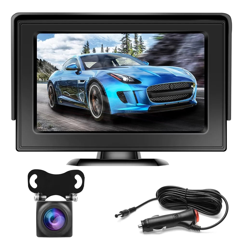Wireless Backup Camera Kit with Stable Digital Signal, 4.3’’ Monitor& Rear View Camera InstalLatitudeion for Truck, Van, Camping Car, SUV Reverse automatic display