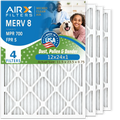 12x24x1 Air Filter MERV 8 Comparable to MPR 700 & FPR 5 Electrostatic Pleated Air Conditioner Filter 4 Pack HVAC AC Premium USA Made 12x24x1 Furnace Filters by AIRX FILTERS WICKED CLEAN AIR.