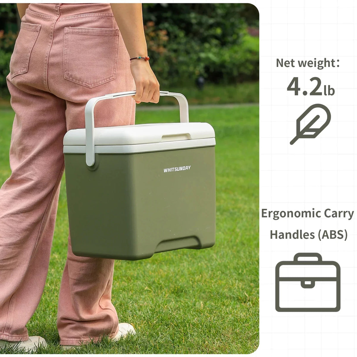 InsuLatitudeed Portable Cooler,Ultra-Light Hard Cooler