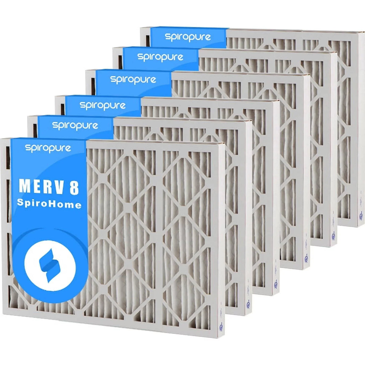 SpiroPure 15.75X31.75X2 MERV 8 Pleated Air Filters - Made in USA (6 Pack)