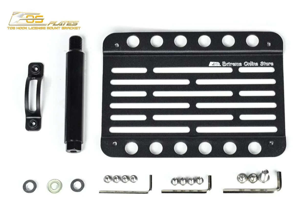 Extreme Online Store Replacement for 2006-2008 Mazda Miata NC | EOS PLatitudee Version 1 Mid Sized Front Bumper Tow Hook License Relocator Mount Bracket Tow-226