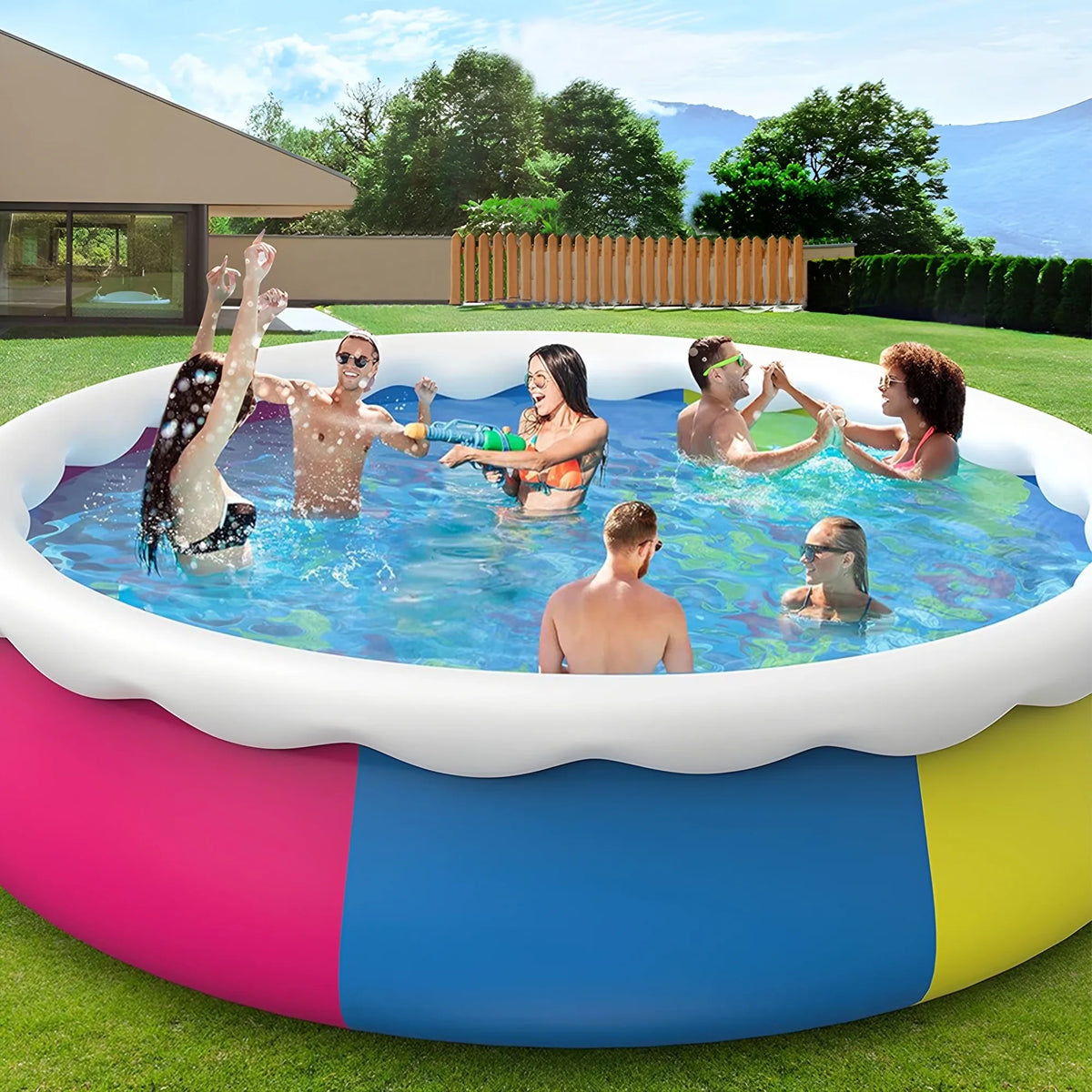 Inolait InfLatitudeable Swimming Pool  Above Ground for Kids Family Water Sport 15' x 36"