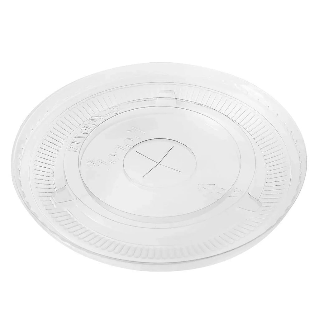 Karat C-KCL1045 PET FLatitude Lids 104.5mm w/ Straw Slot for 32 oz Paper & Poly Cold Cups, 600 Count