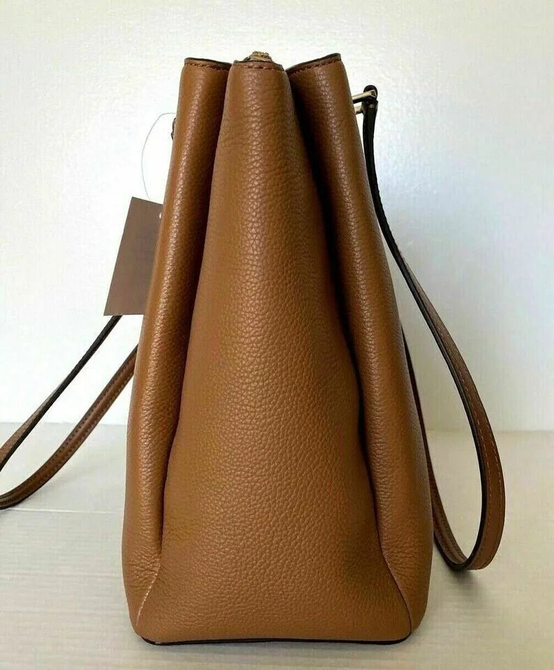 Kate Spade Monet Large 3-Compartment Brown Leather Tote WKRU6948 NWT $399