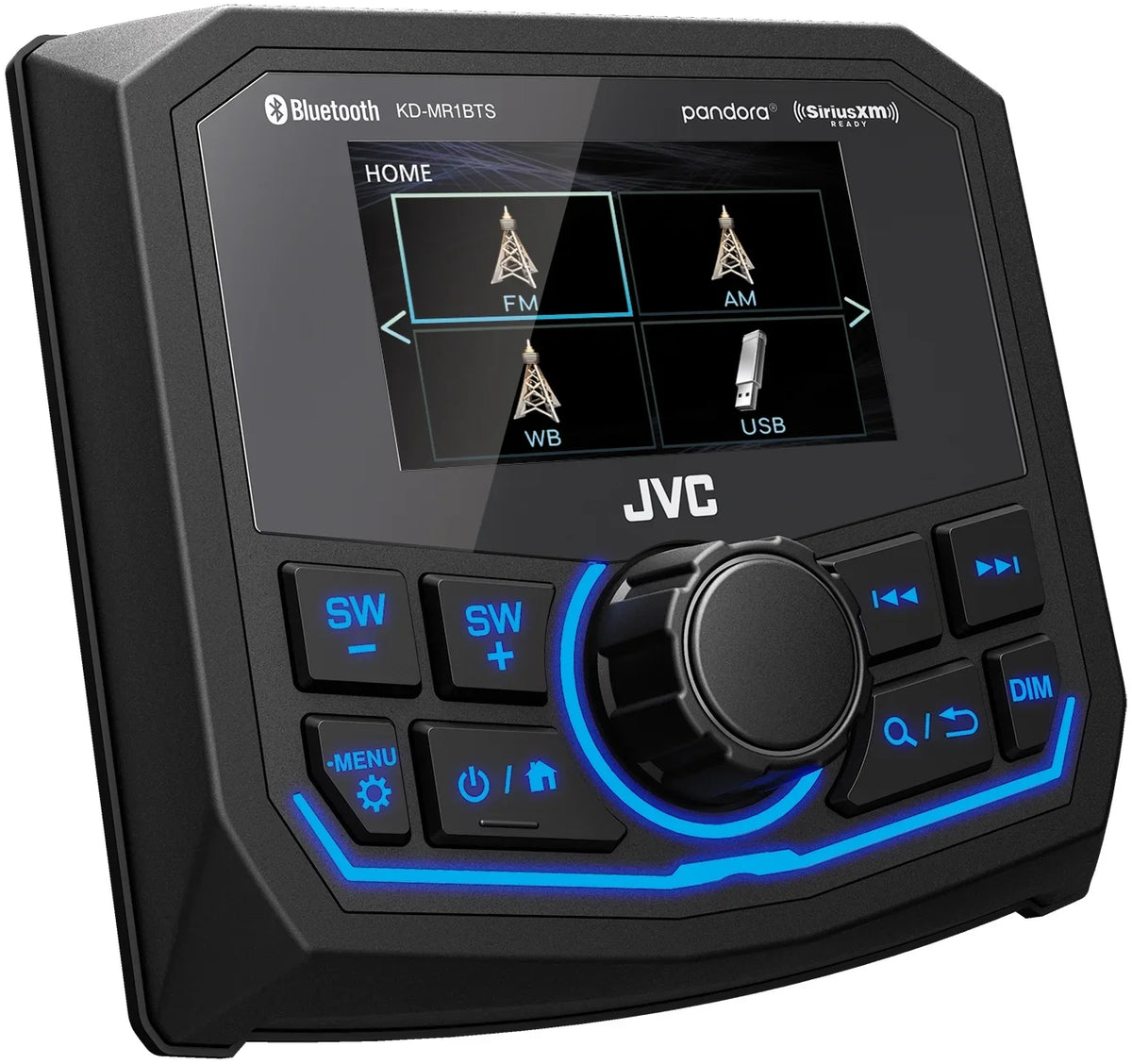 JVC KD-MR1BTS Waterproof Radio compatible With Stinger Marine SEADASH3B Universal Marine 3" Radio Dash Kit - Black,