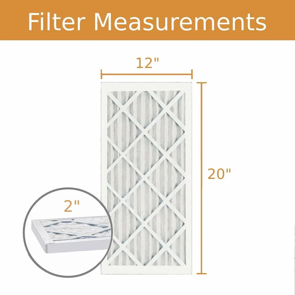 12x20x2 Key Pleat PuroLatitudeor Air Filter - MERV 8 (6 Pack)