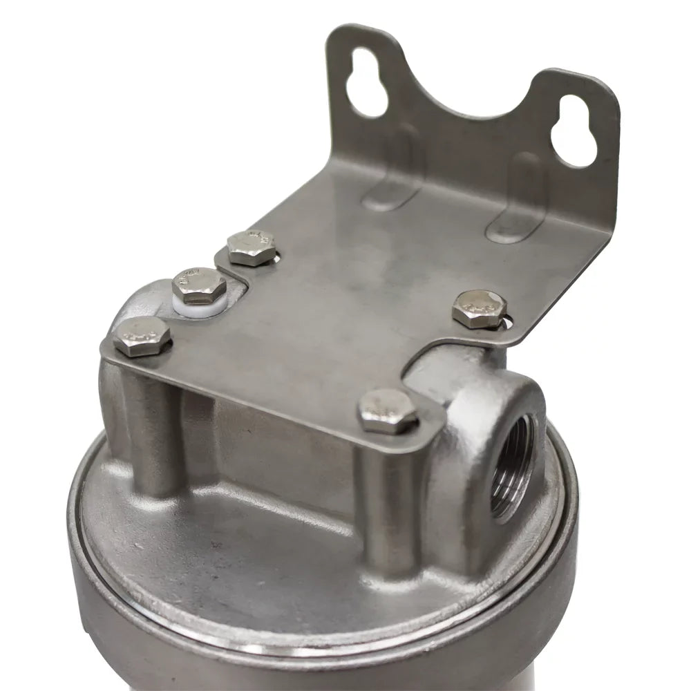 EQCOTWEA 304 Stainless Steel Water Filter Housing for 10" Cartridges 1/2"NPT with Bracket and Wrench Pin