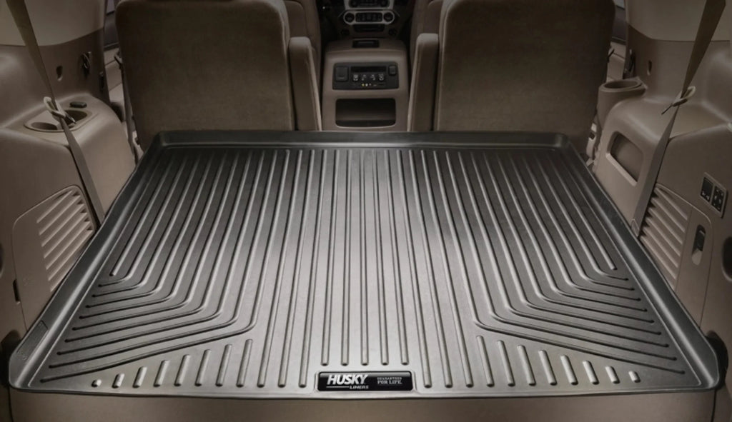 Husky by RealTruck Weatherbeater Series Cargo Liner Behind 2nd Seat Black Compatible with 21 Chevrolet Tahoe/GMC Yukon Compatible with select: 2021-2023 Cadillac Escalade