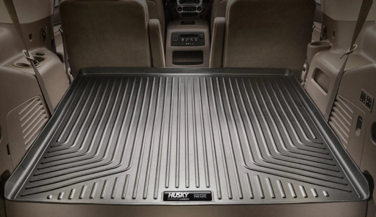 Husky by RealTruck Weatherbeater Series Cargo Liner Behind 2nd Seat Black Compatible with 21 Chevrolet Tahoe/GMC Yukon Compatible with select: 2021-2023 Cadillac Escalade