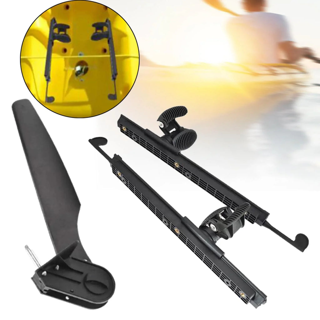 BAOSITY Kayak Rudder Kayak Foot Pegs Boat Tail Watercraft Rudder with Foot Brace Pedals for Fishing Boat Canoeing Marine Accessories