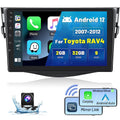 Podofo 2+32G for Toyota RAV4 2007-2012 Wireless Carplay Android Auto Mirror Link 9'' Touchdisplay Car Stereo Radio Android 12 HD 1080P WIFI GPS Hifi FM Bluetooth USB Cable, AHD Backup Camera