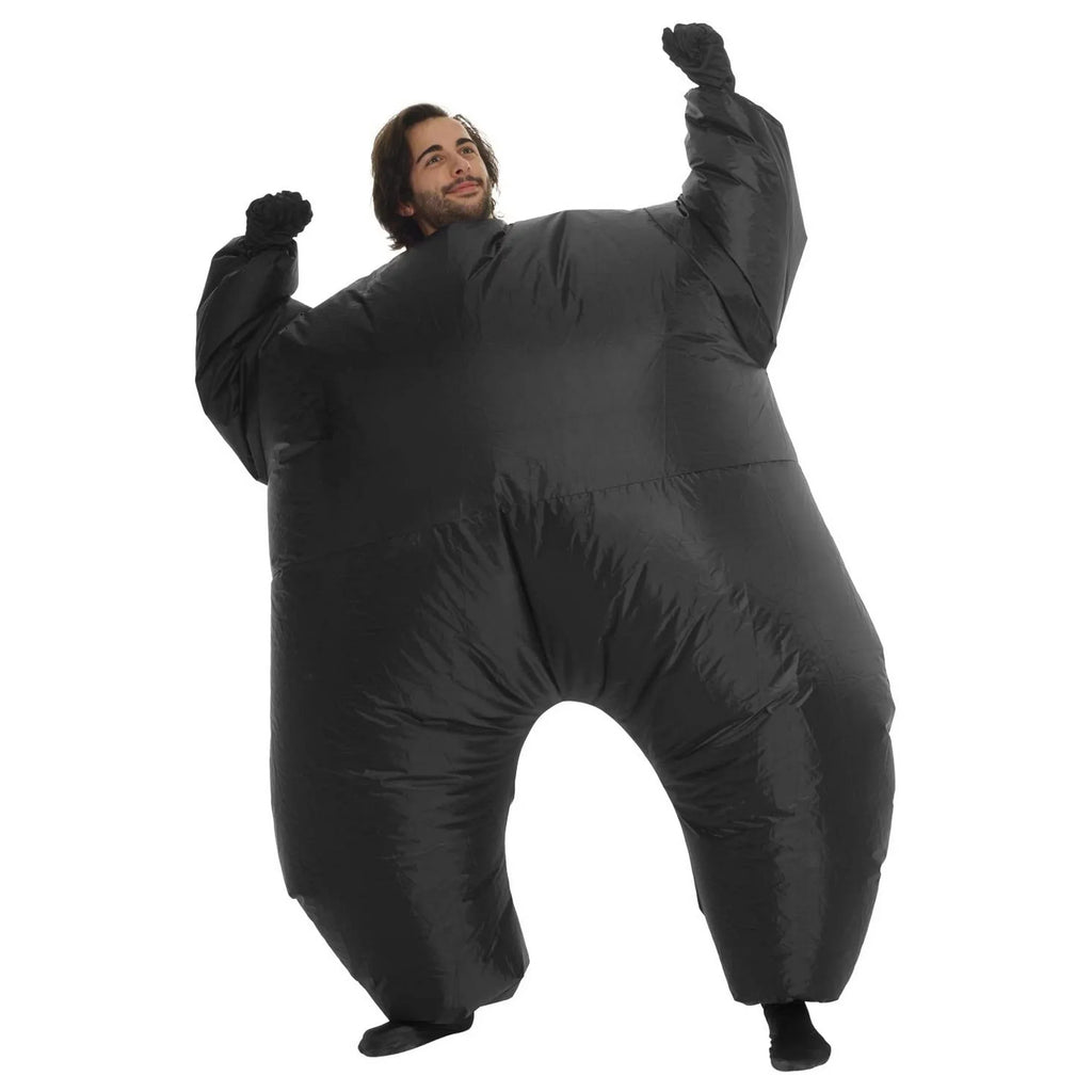 Morph Adult InfLatitudeable Black LIGHT UP Costume Suit Halloween Black L