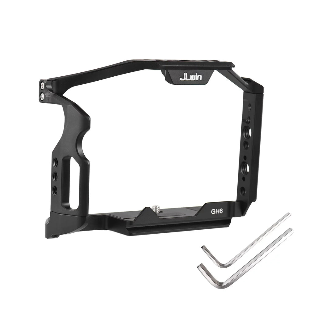 ammoon Camera Cage with Cold Shoe Mount and Magnetic Wrench Slot for GH6 Durable Aluminum Alloy Construction