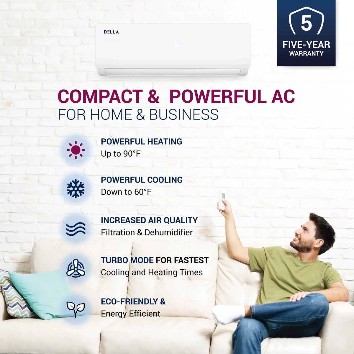 Della 27K BTU ODU Tri 3 Zone 9K 9K 9K BTU 20 SEER 208/230V Cools Up to 1200 Sq.Ft Wifi Energy Efficient Multi Zone Ductless Mini Split Air Conditioner Heat Pump Full Set with 16ft InstalLatitudeion Kits
