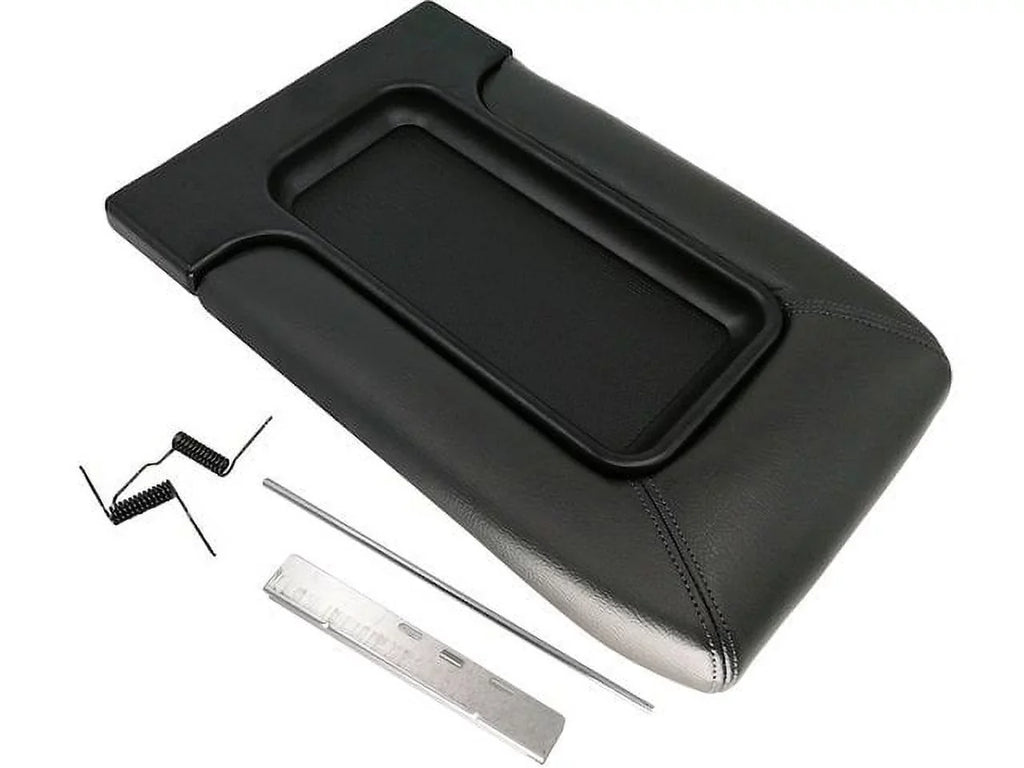 Dark Gray Console Lid Kit with Bracket - For Front Row with Split Bench Seat - Compatible with 2001 - 2006 Chevy Silverado 2500 HD 2002 2003 2004 2005