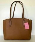 Kate Spade Monet Large 3-Compartment Brown Leather Tote WKRU6948 NWT $399